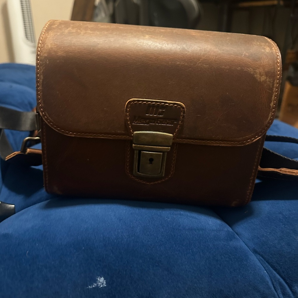 Brown Leather vintage camera bag